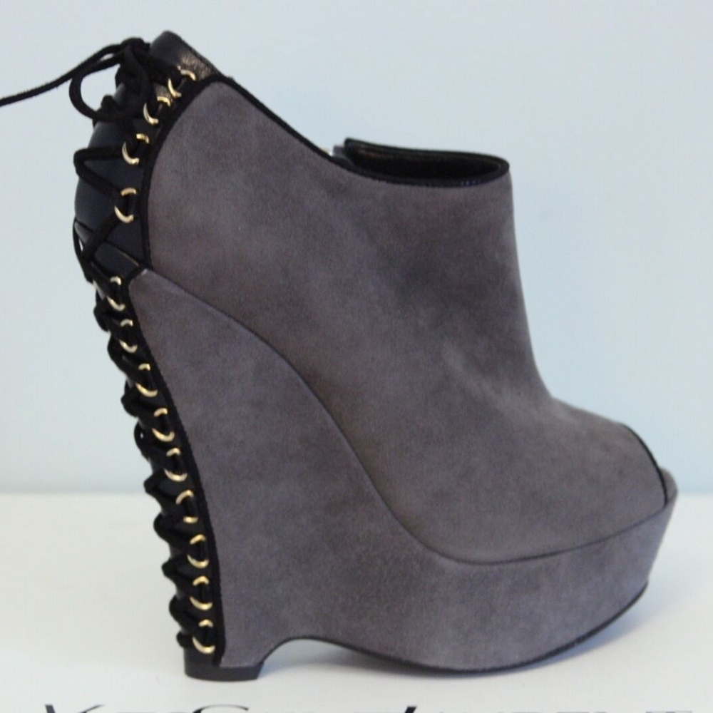 Saint Laurent Madge Suede Wedge Boots 35.5